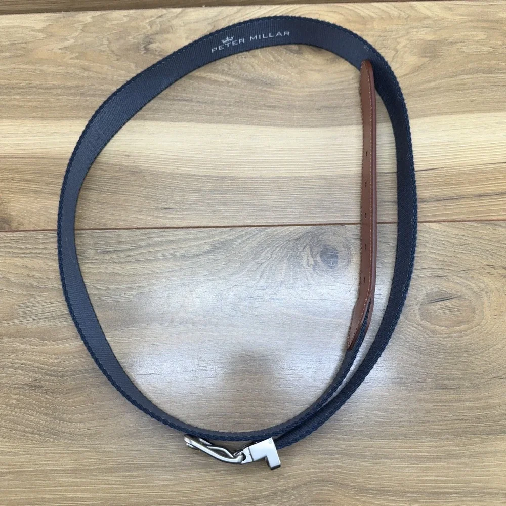 Peter Millar Web Belt Streamsong Golf Club Mens 44 Blue Sports Business Casual